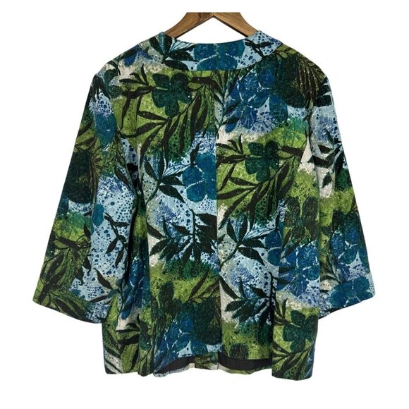 Additions by Chico's Women's Snap Closure Floral Blazer Size 3 US XL - Picture 5 of 7